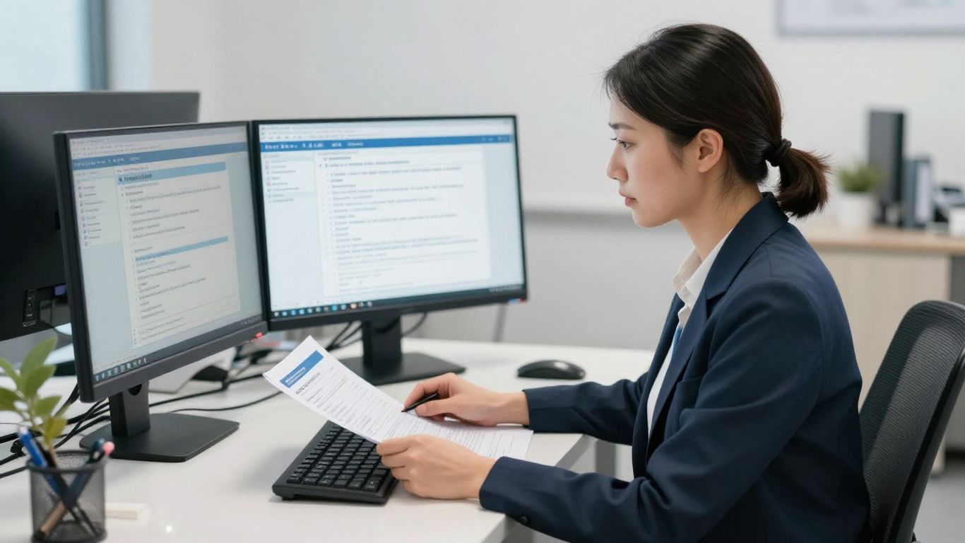 Healthcare provider verifying digital patient information