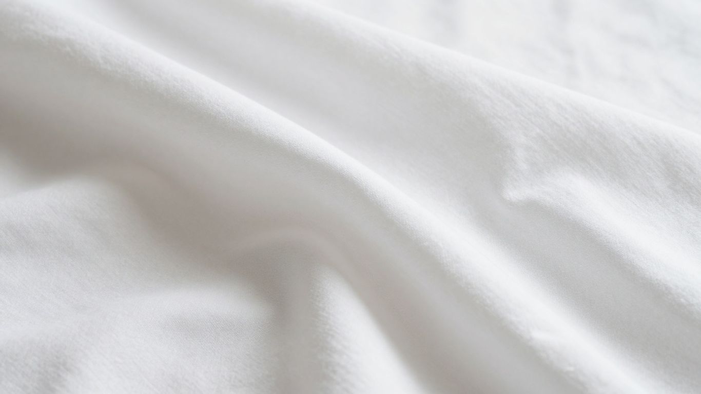 Crisp white percale cotton sheets, neatly folded.
