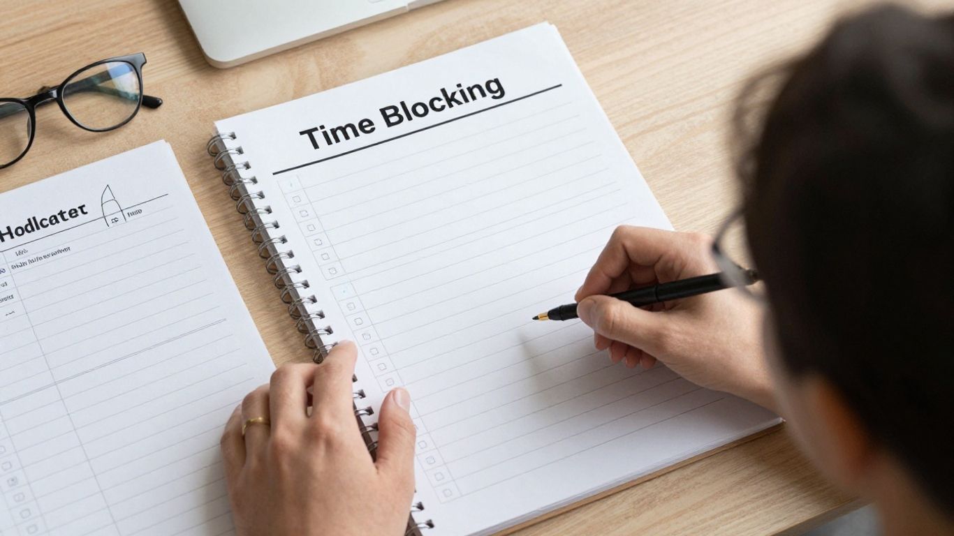 Person with ADHD successfully using time blocking techniques.