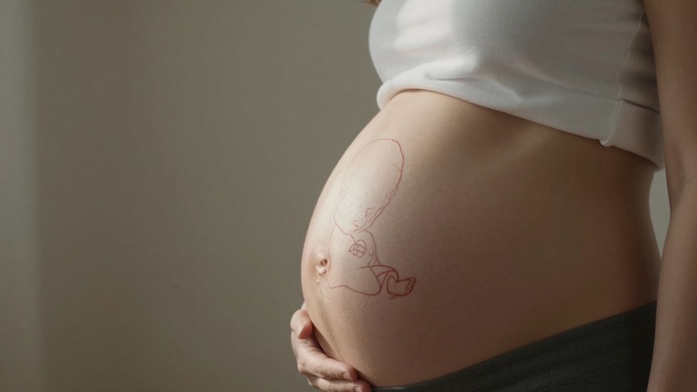 Bebé creciendo dentro de la barriga de mamá.