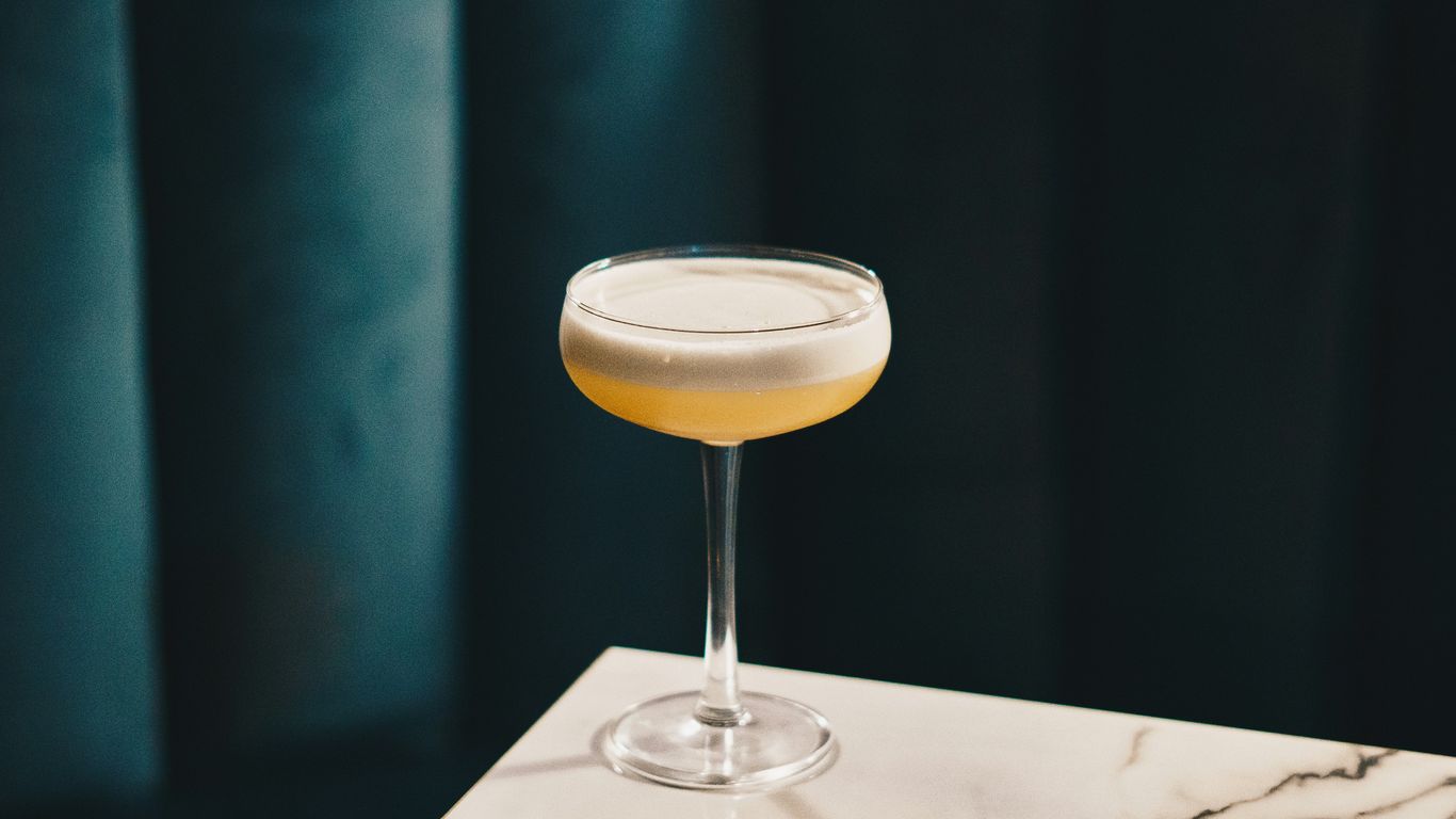 A refined cocktail on a table