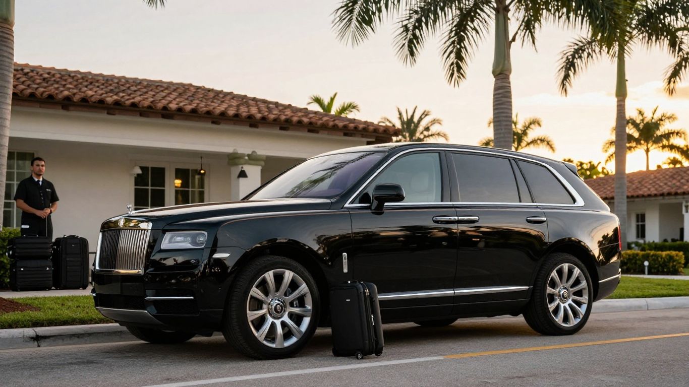 Luxury vehicle ready for Jupiter airport transfer