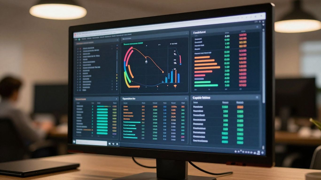 Clear, simple digital dashboard display on a screen