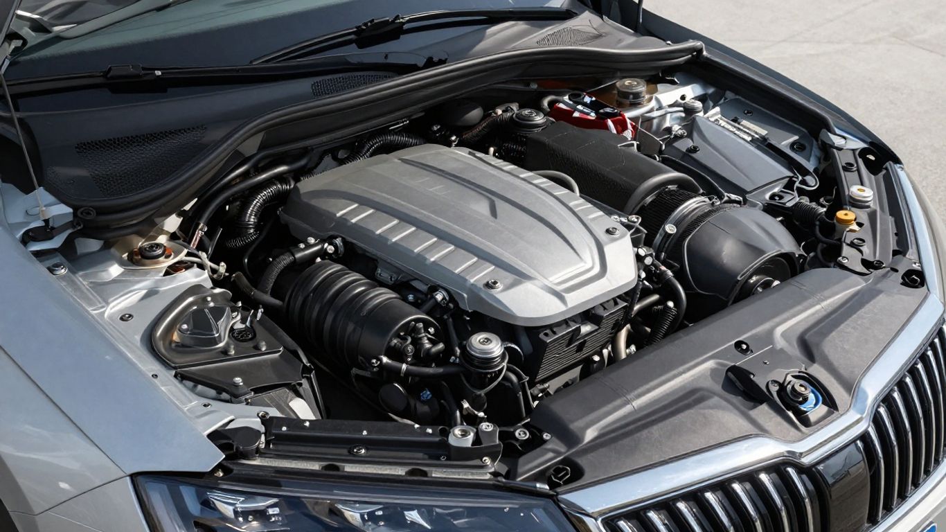 Blick auf einen modernen Skoda Octavia Motorraum
