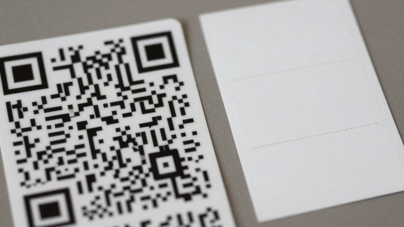 QR code stickers next to Avery labels.