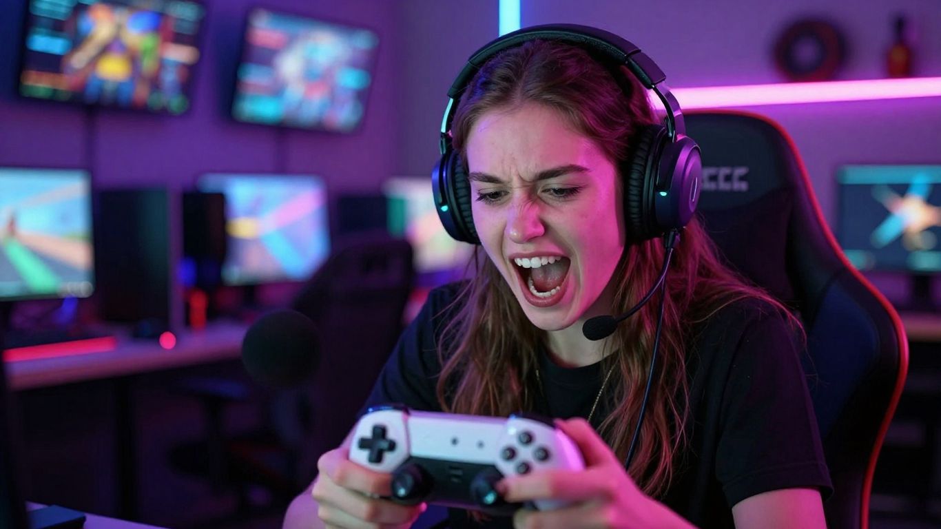 Streamer français sur Twitch en pleine partie.