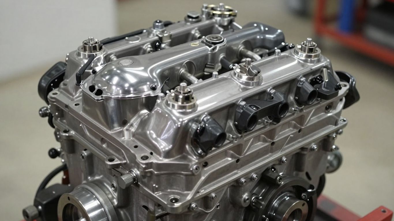 Reconditioned Ford engine close-up