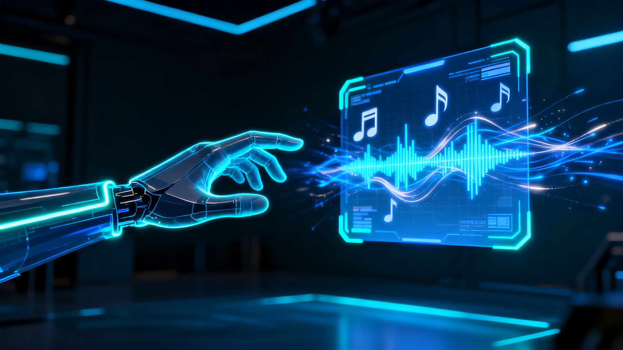 AI creating music with a human element present.