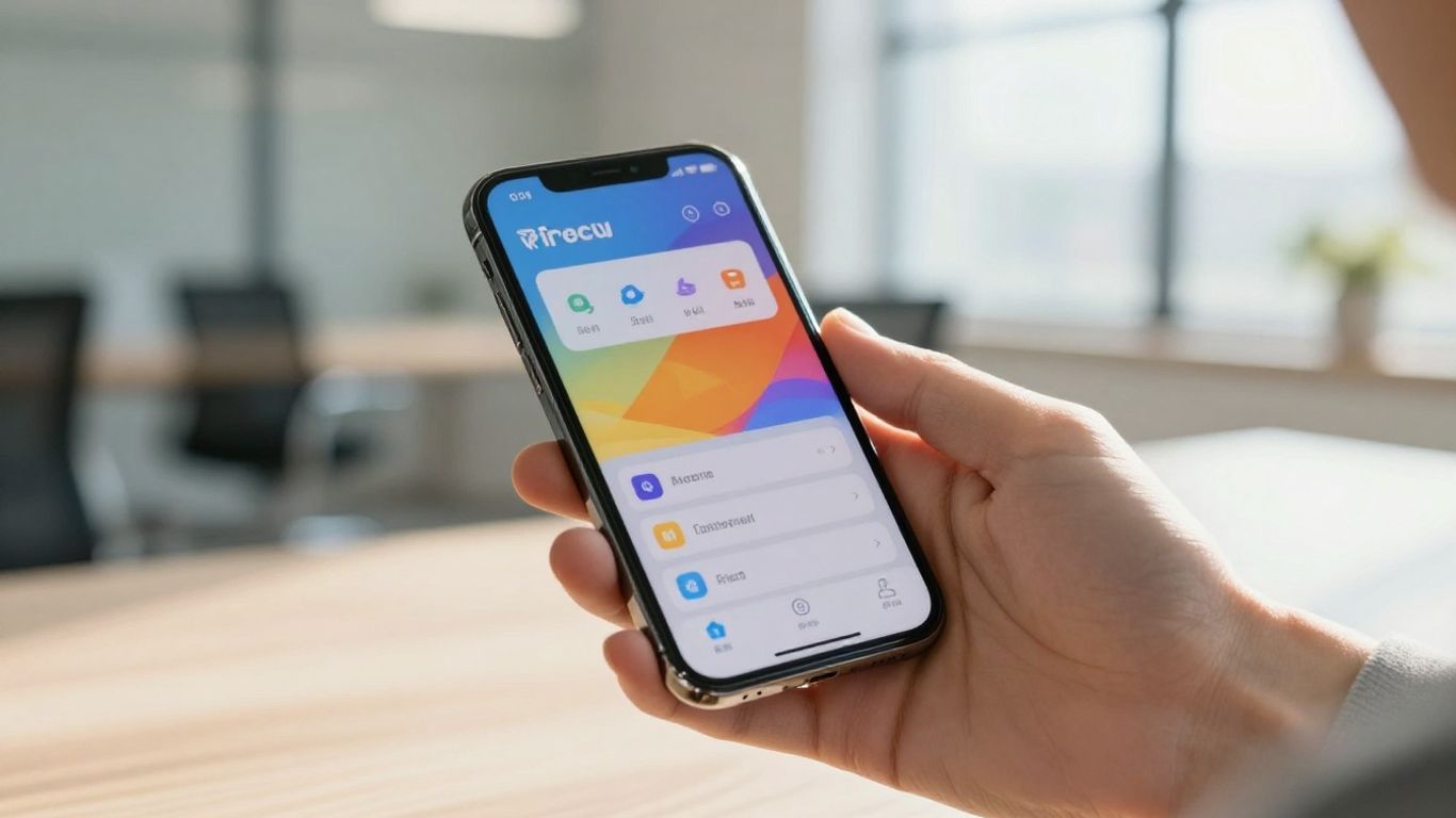 Hands holding smartphone with affiliate marketing dashboard