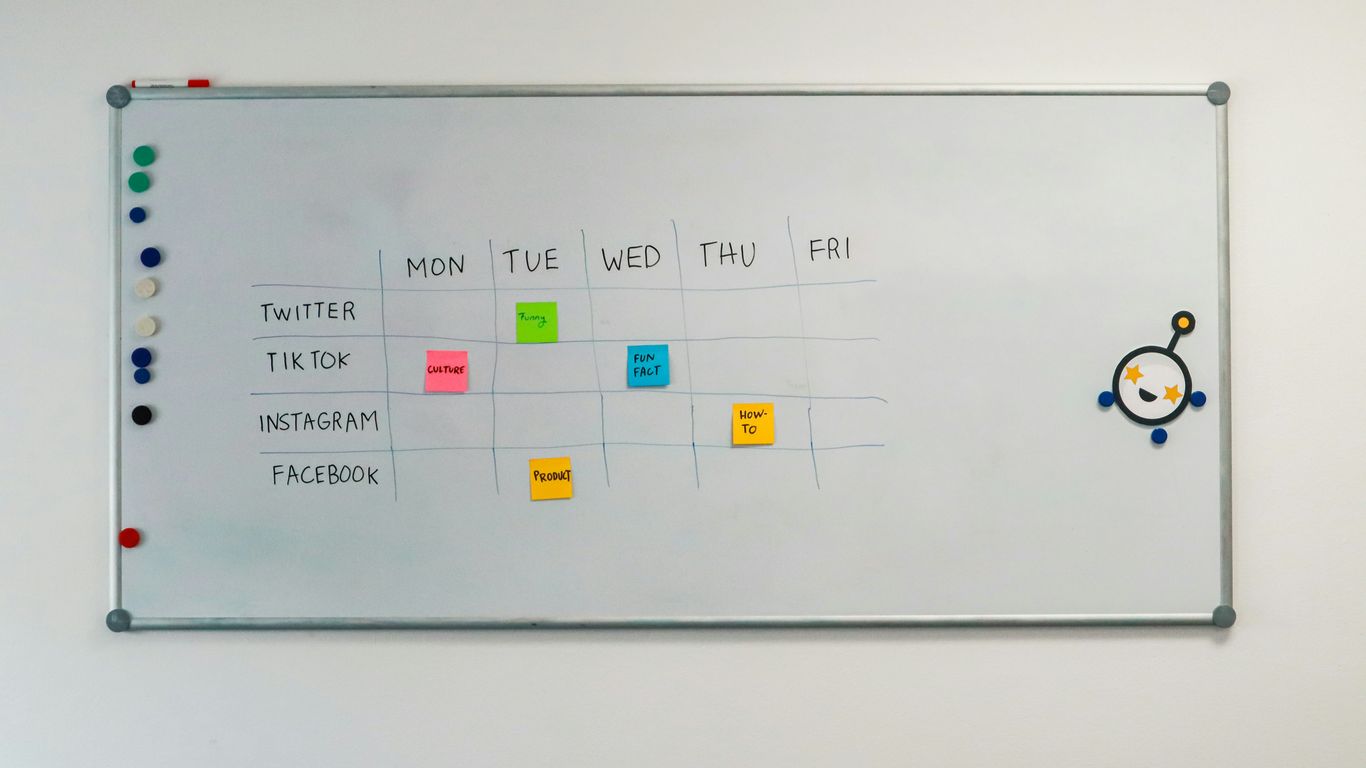 a white board with a bunch of stickers on it
