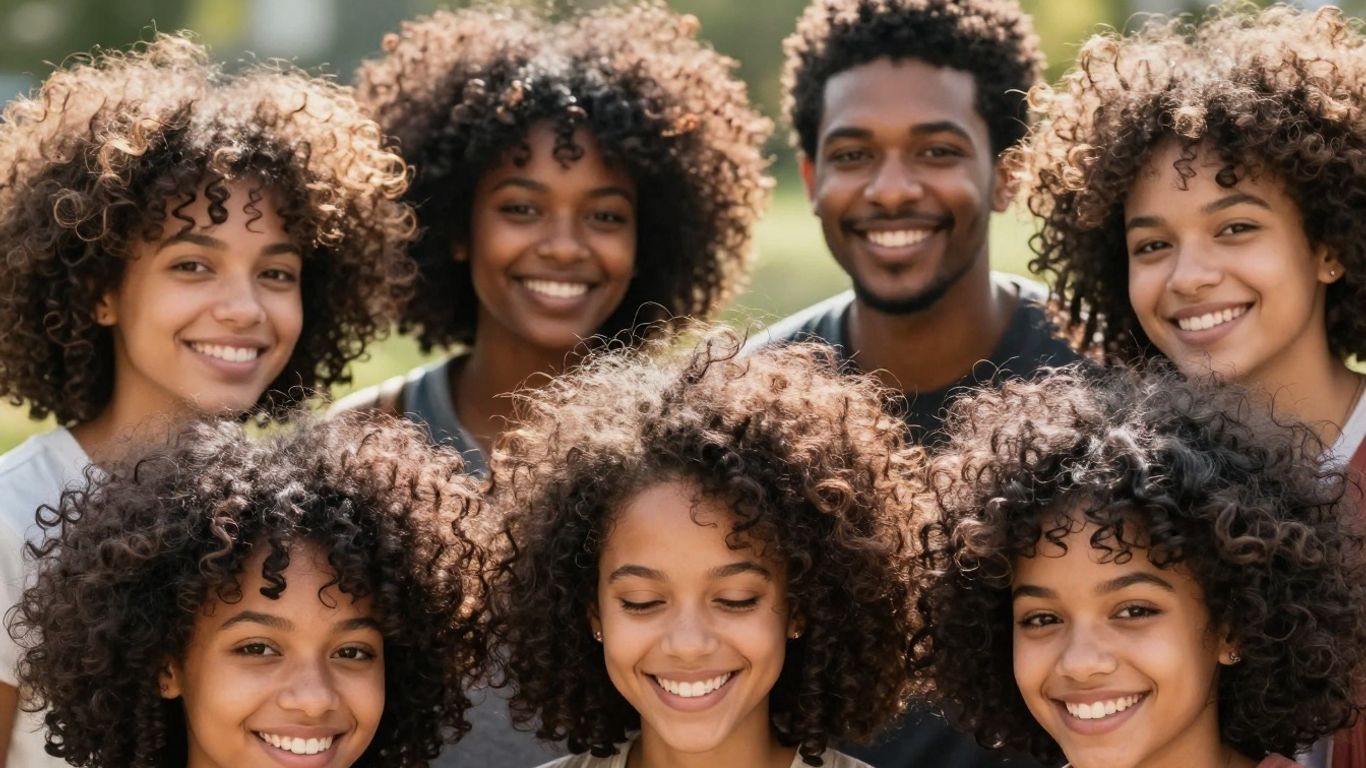 Diverse people with healthy mixed heritage hair textures.