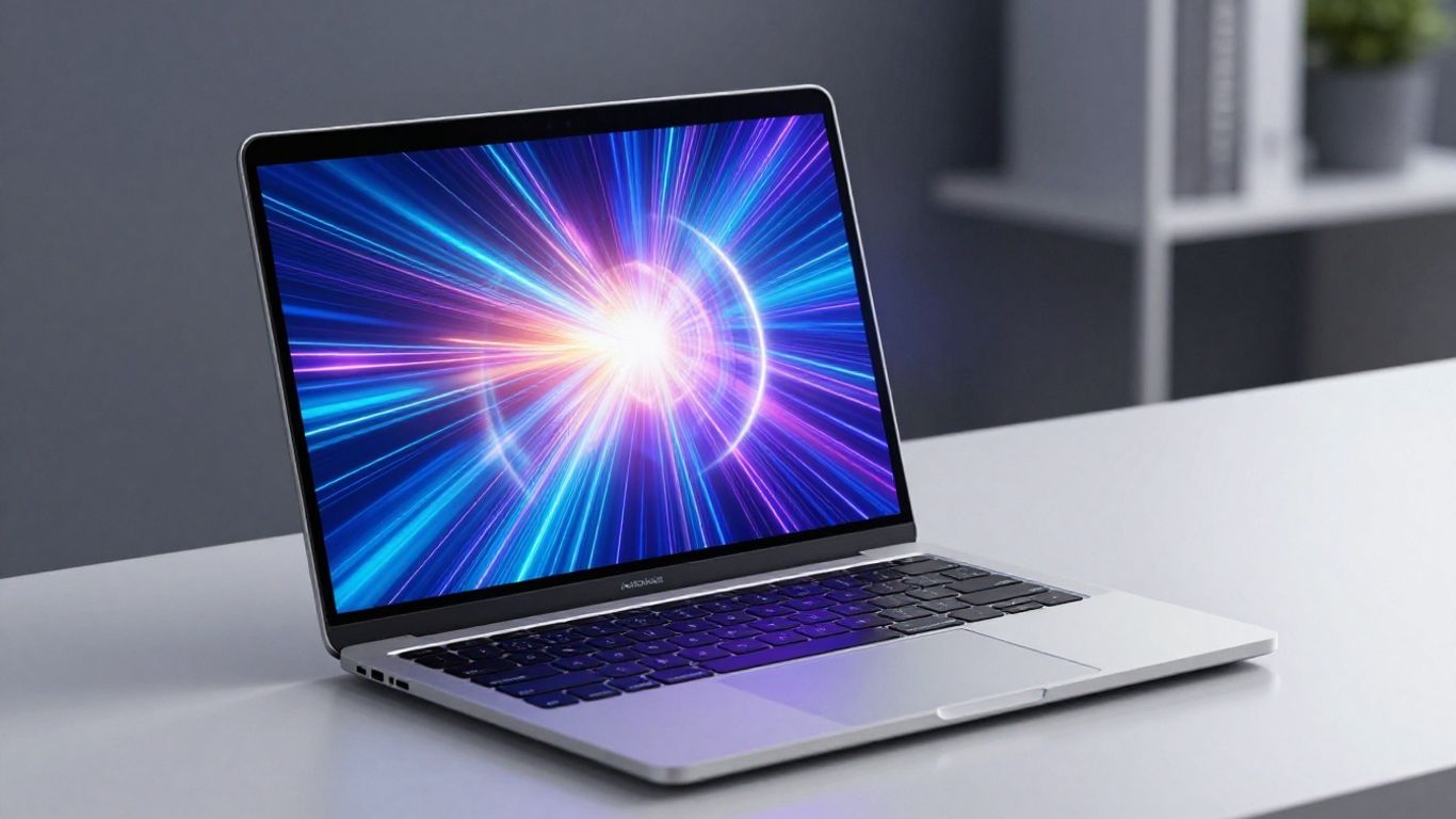 Laptop with AI interface, innovation, technology