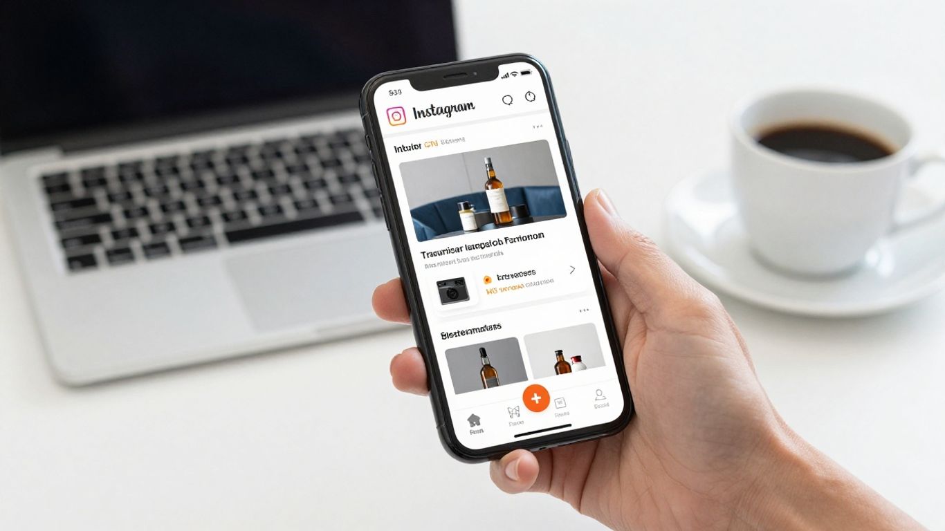Instagram affiliate marketing performance tracking on a smartphone.