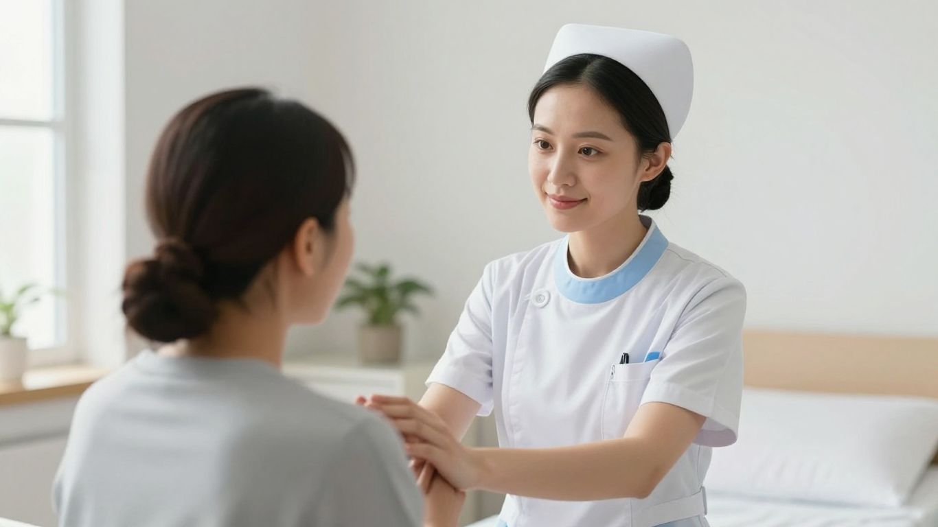 Pflegekräfte im Gespräch mit Patienten