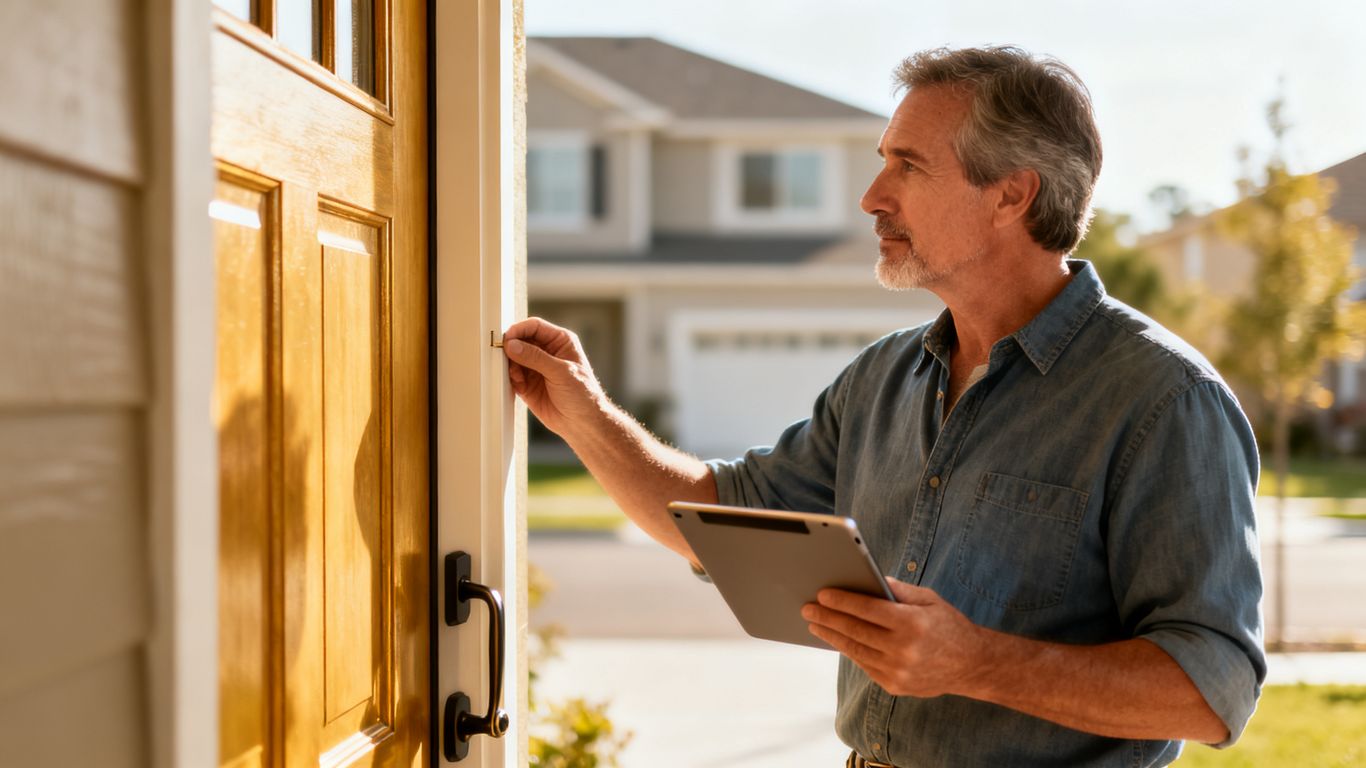 Homeowner browsing door options