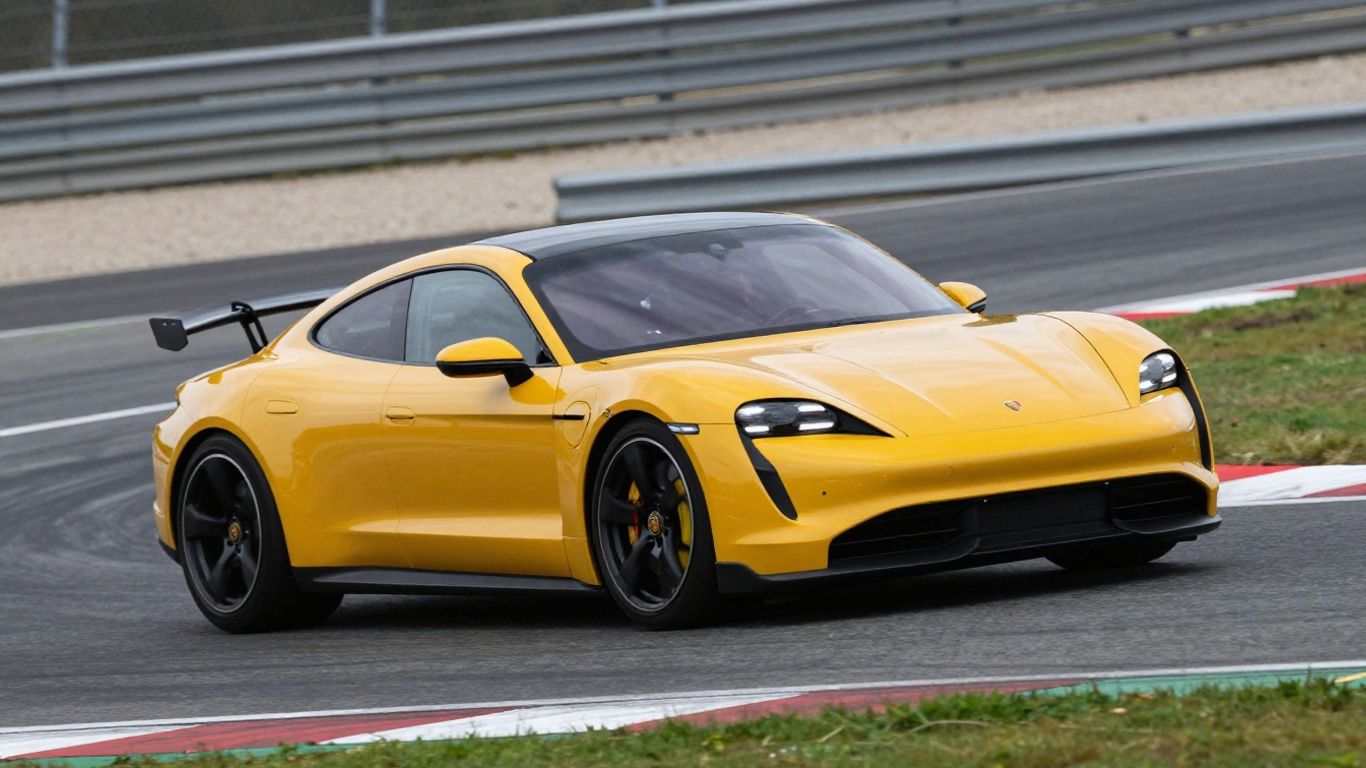 Porsche Taycan Turbo GT on a race track