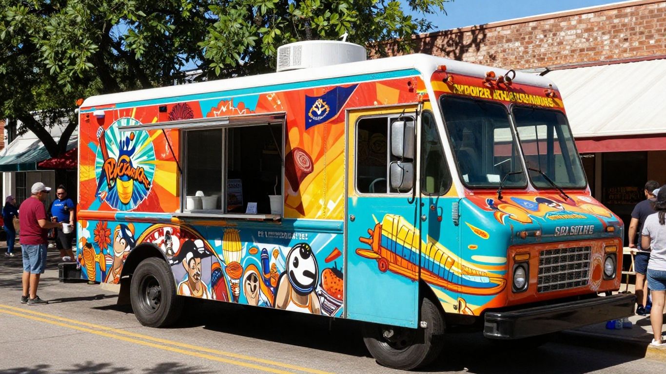 Branded food truck at a San Antonio local event.