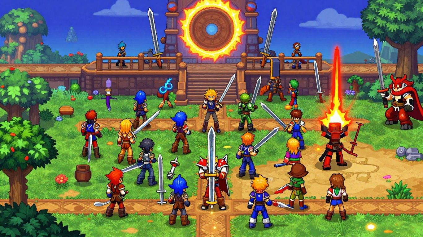 Collage of 2015 RPG game characters and landscapes.