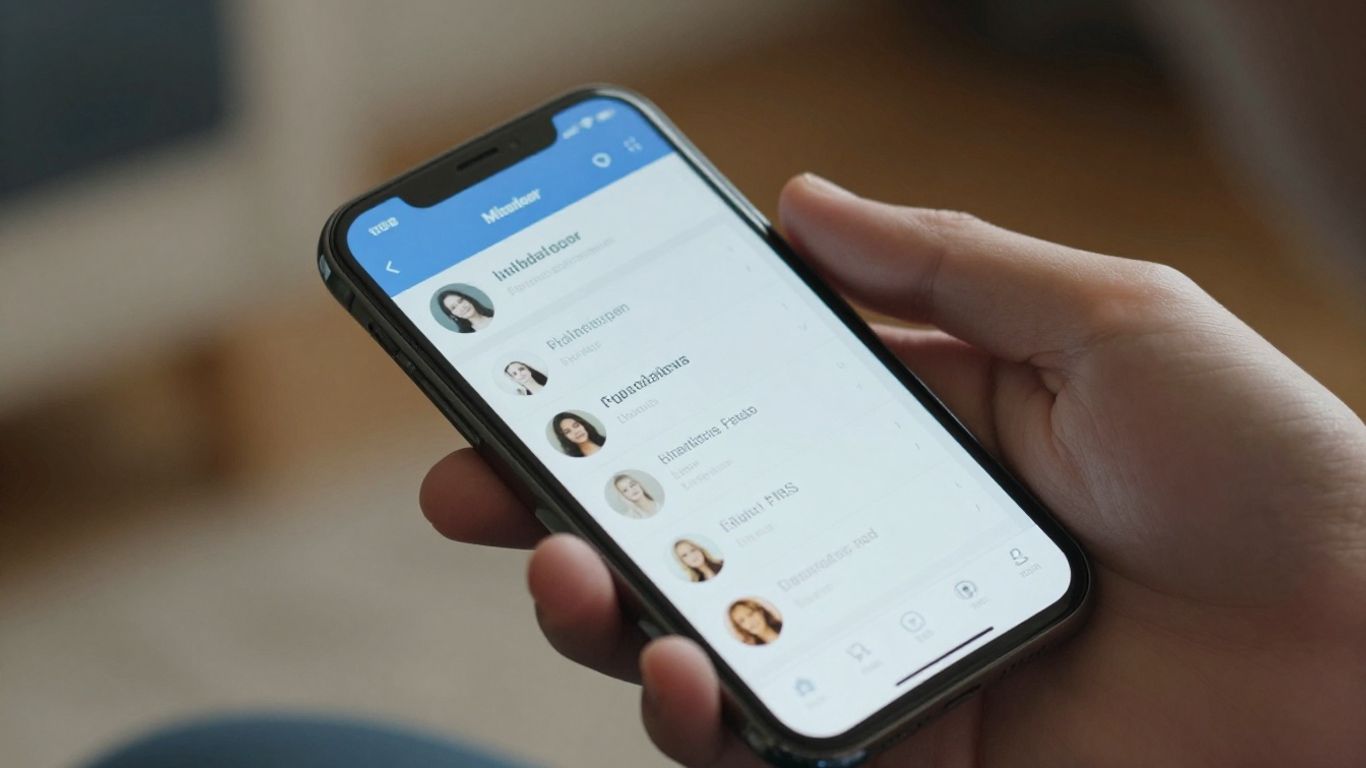 Person prüft ein Profil auf einem Smartphone