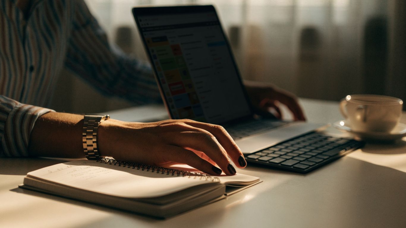 Developer arranging a WordPress theme workspace