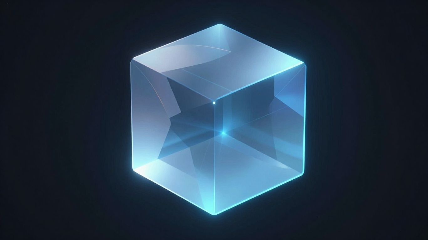 Interactive 3D elements showing abstract geometric forms