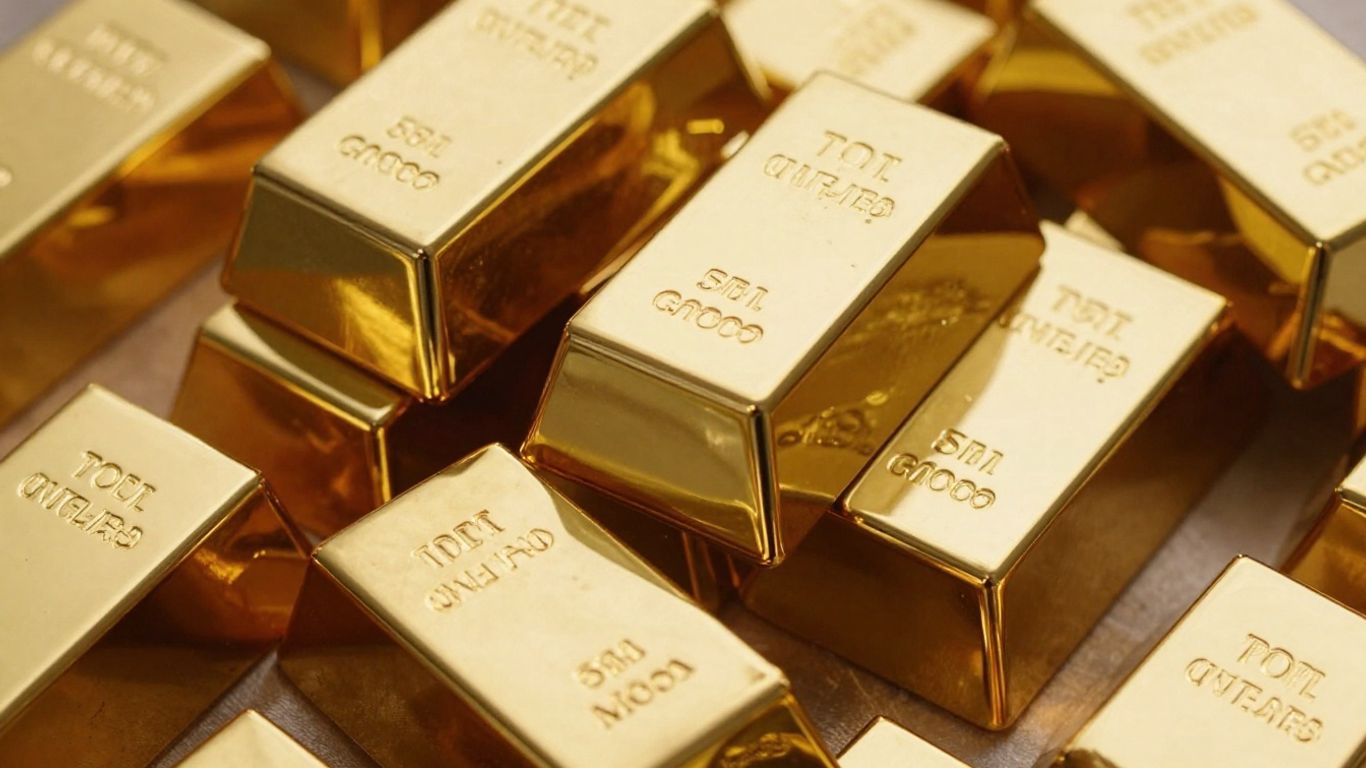 堆疊的閃亮金條