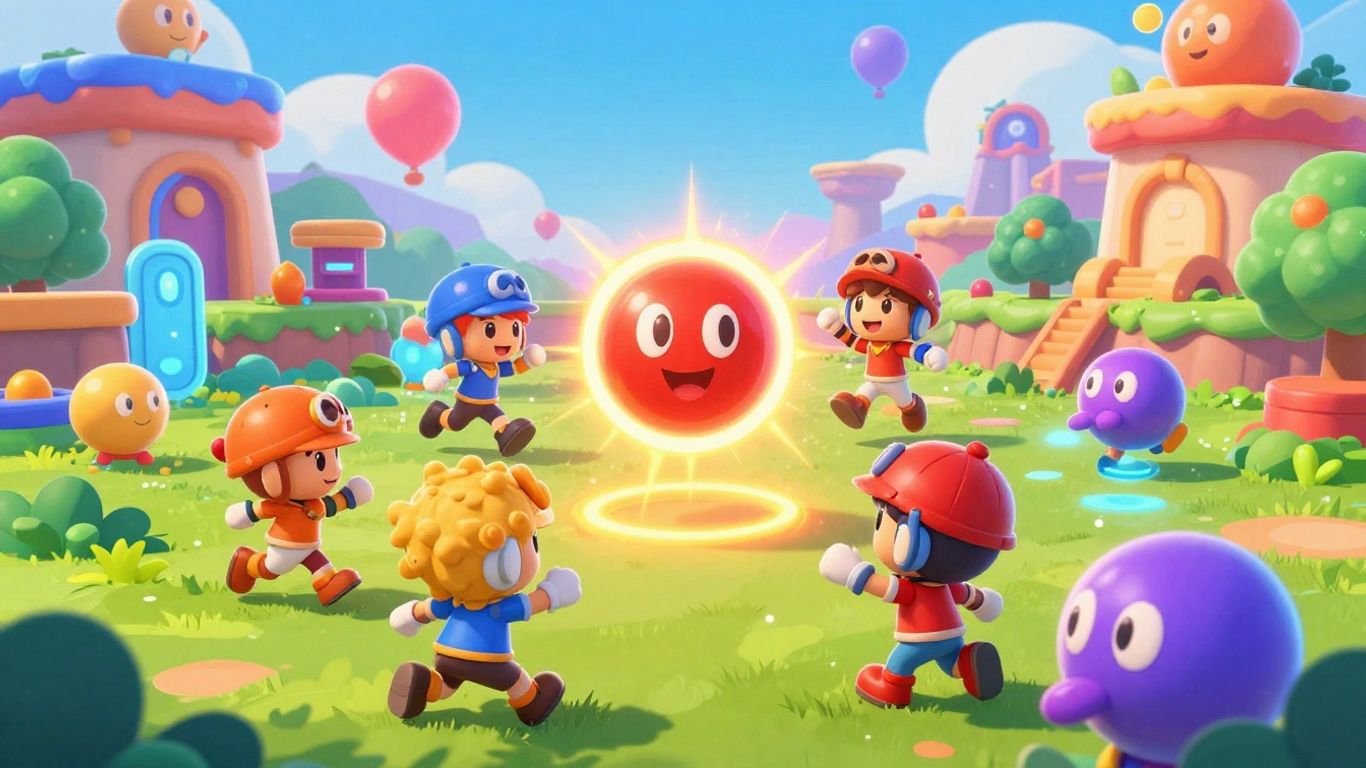 Colorful game characters and elements for endless fun.