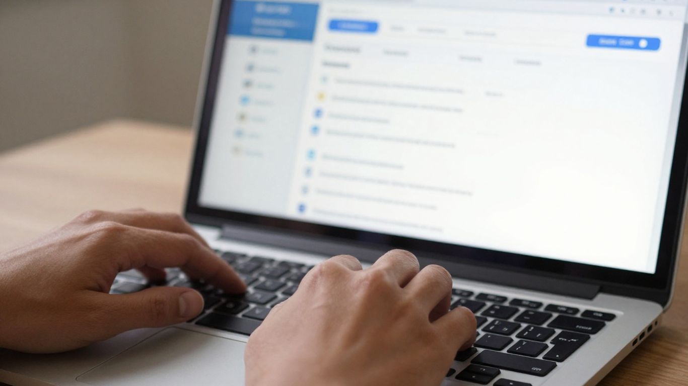 Mains tapant sur un clavier d'ordinateur portable WordPress