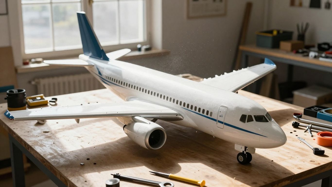 Airplane kit assembly in a workshop