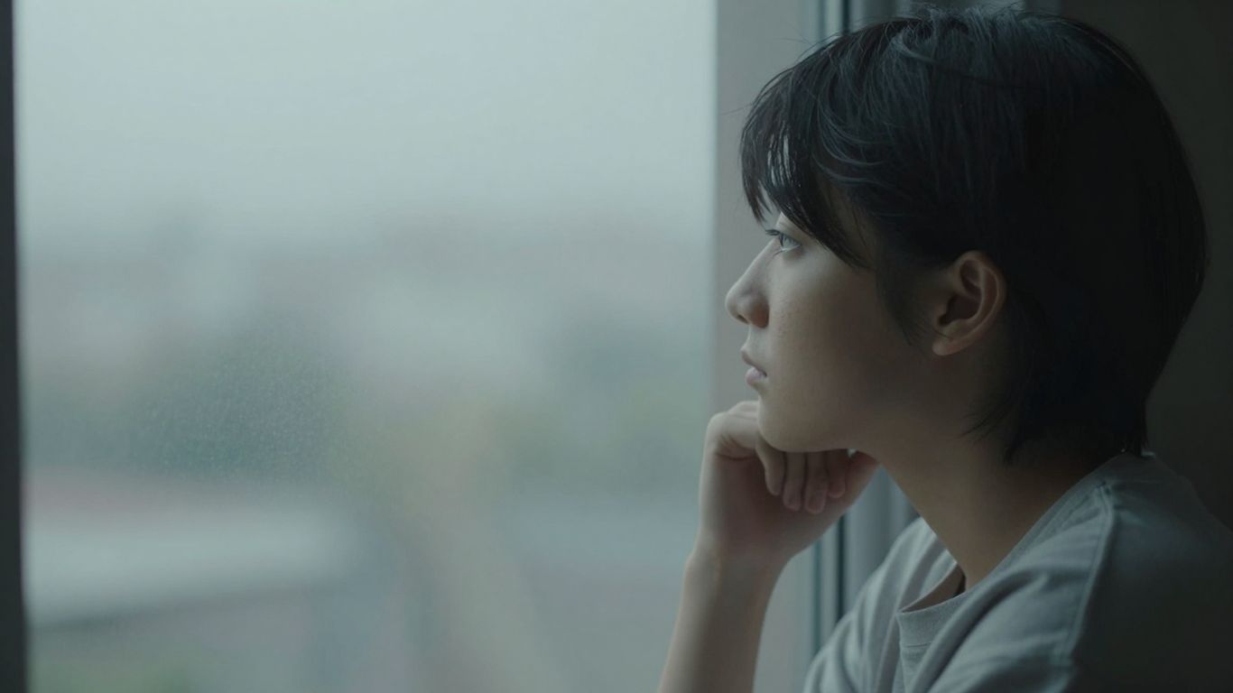 Young person contemplating future possibilities.