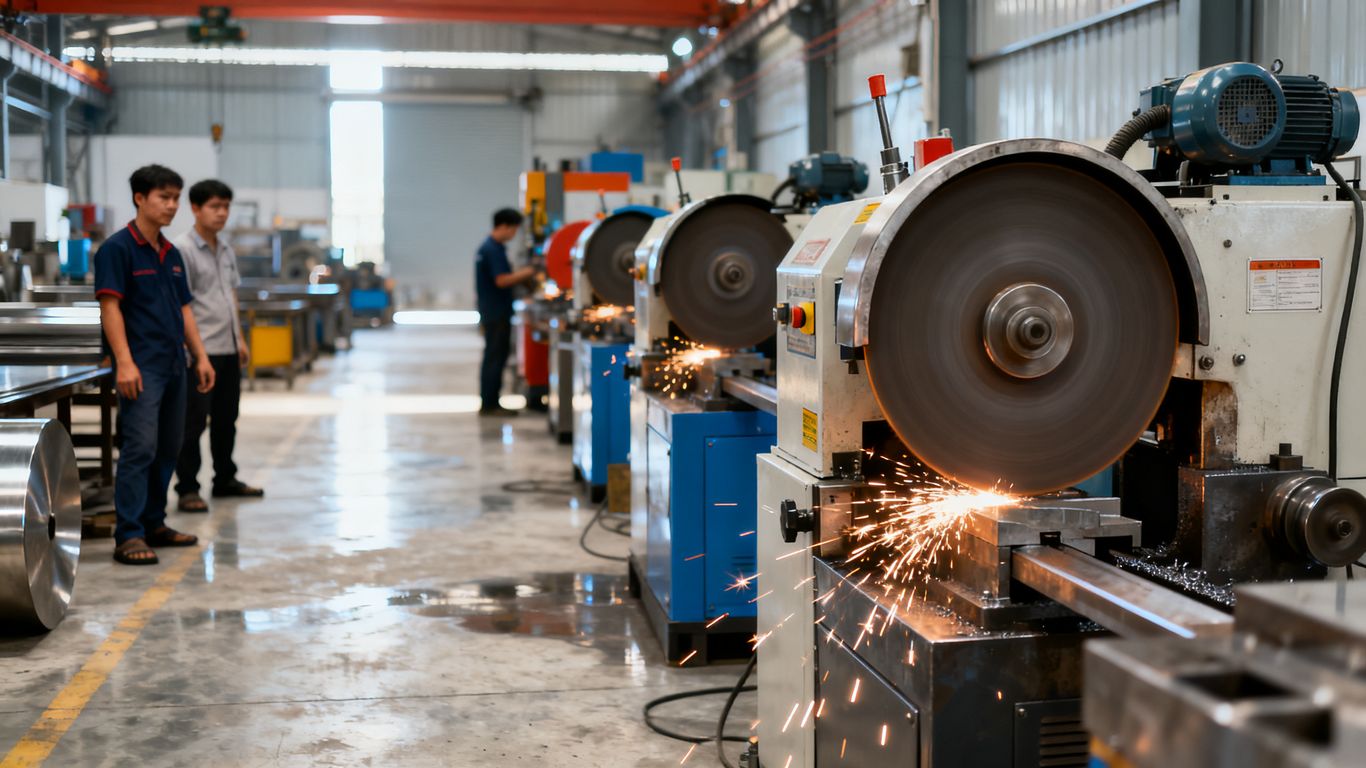 Industrial production lines in Asia