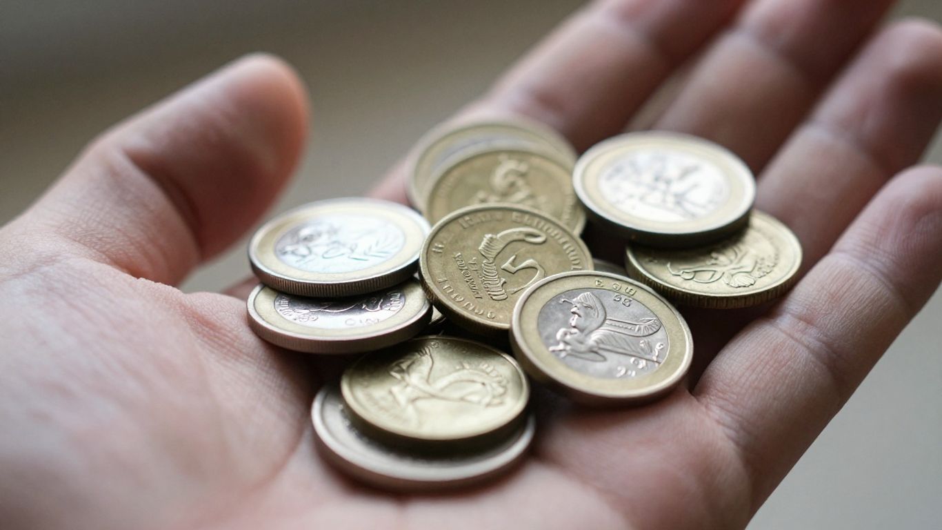 Coins in hand during a negotiation.
