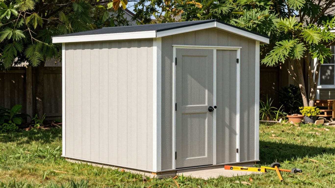 Fort Worth homeowner installing a new storage shed.
