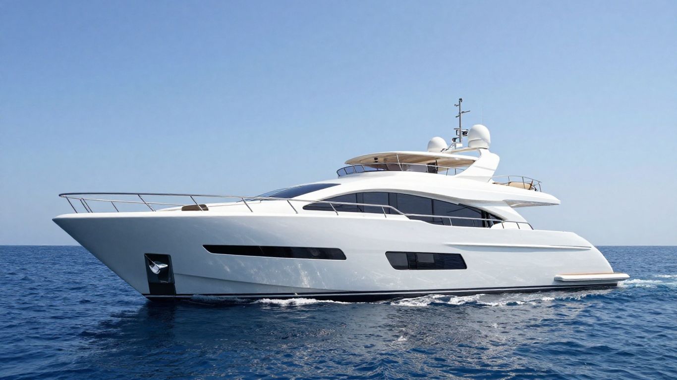 Sanlorenzo 102ft yacht sailing on blue water.