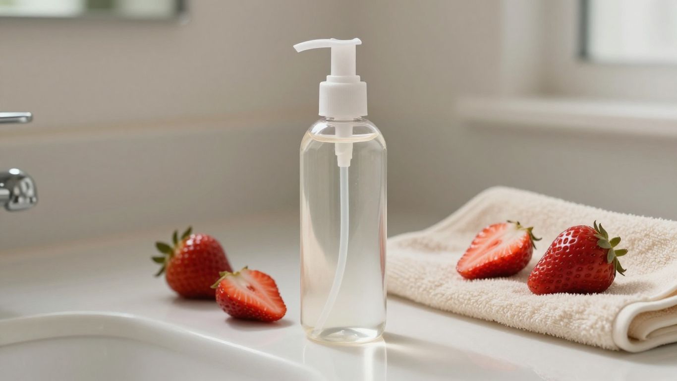 Fresh edible lubricant bottle with fruit