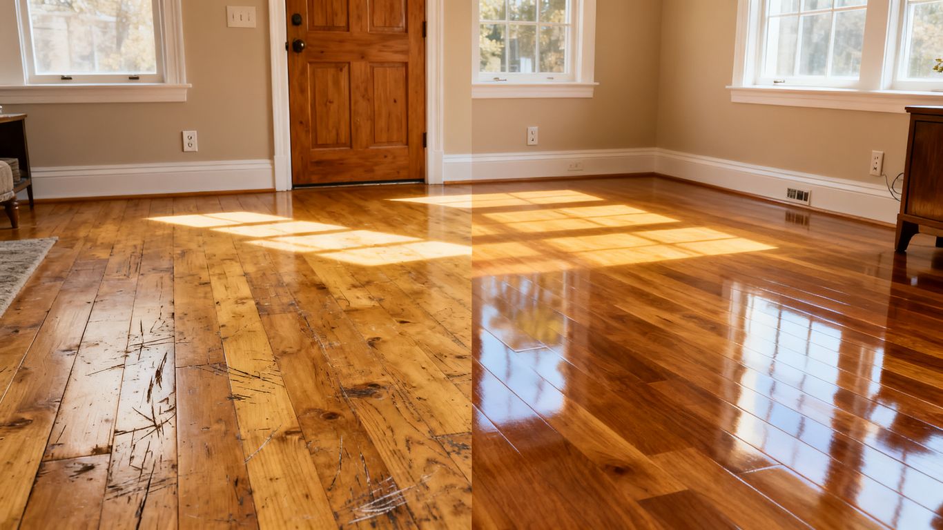 Fresh flooring transformation in a bright room