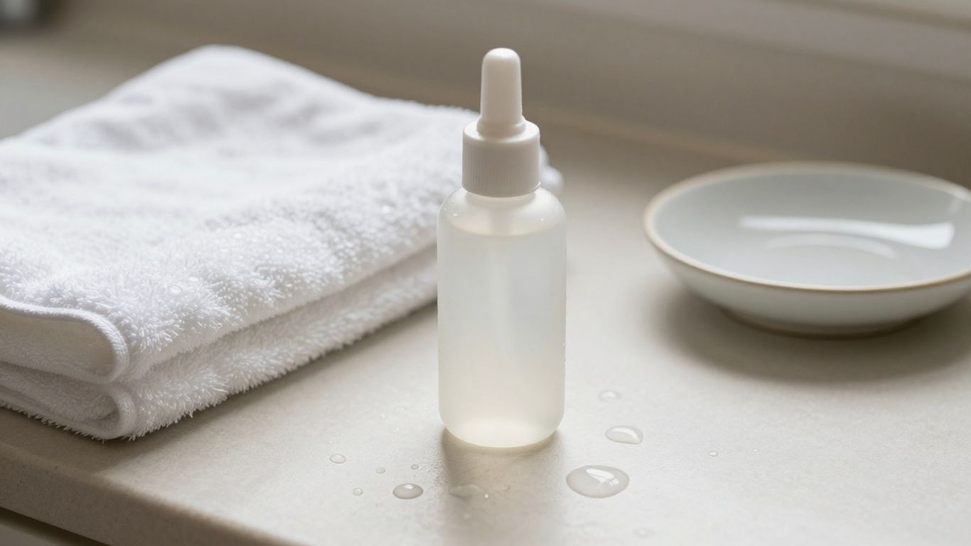 Soft silicone lubricant beside clean towels