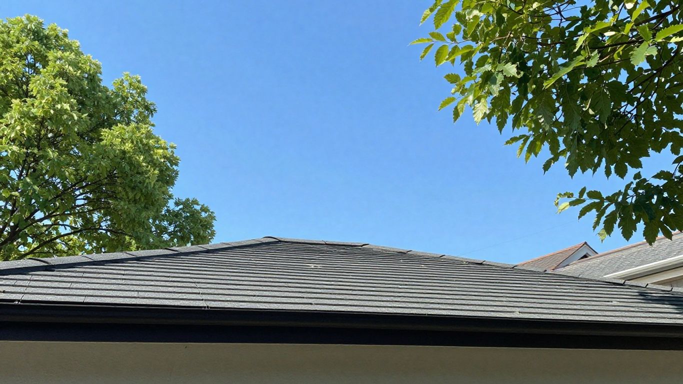 A clean, well-maintained rooftop under a bright summer sky.