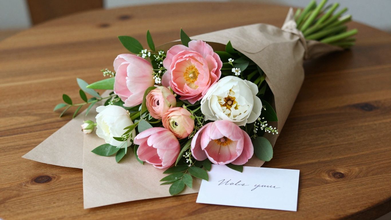 Personalized Valentine bouquet with varied seasonal blooms