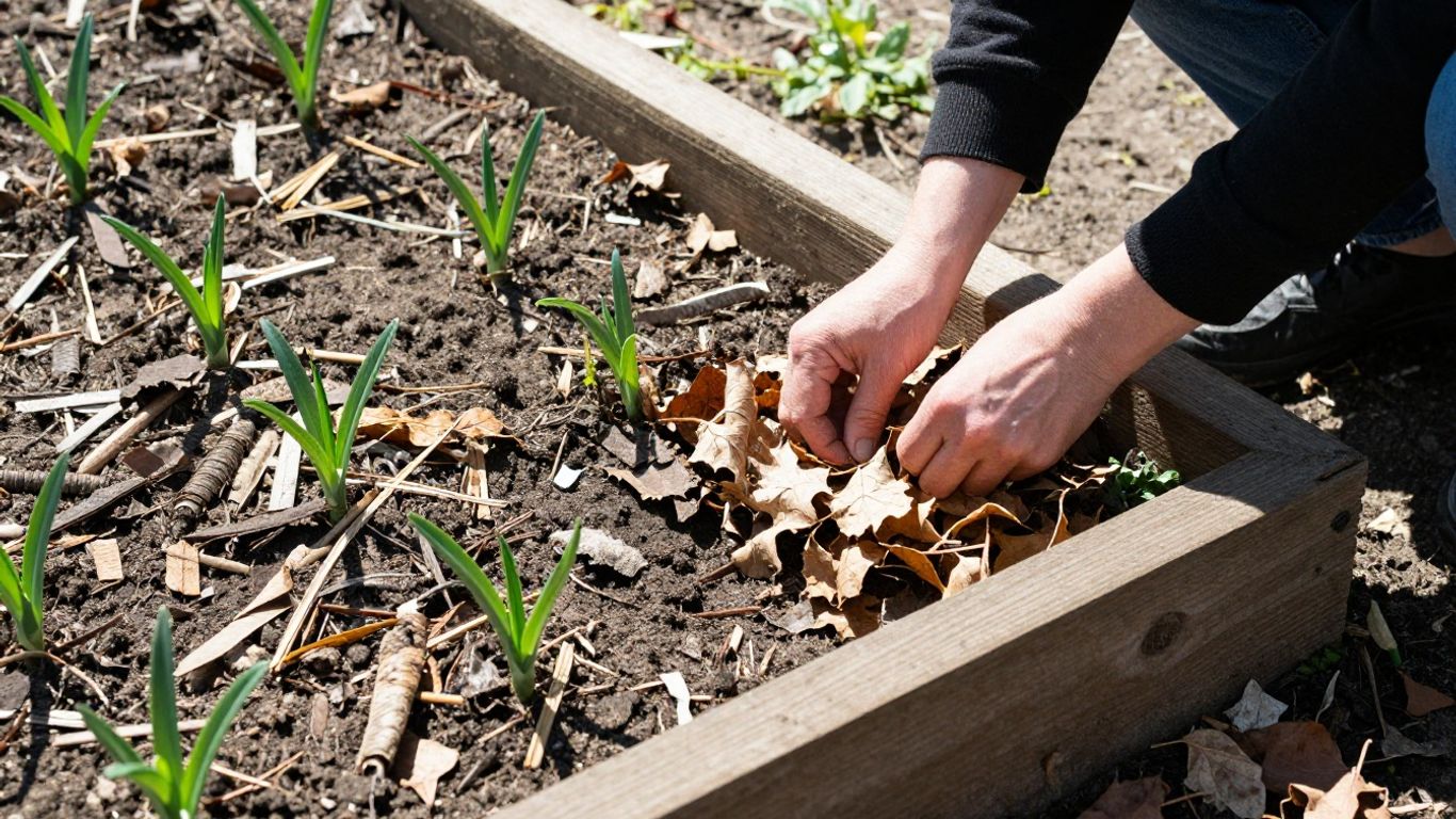 Refreshing gardens with mulch and debris removal