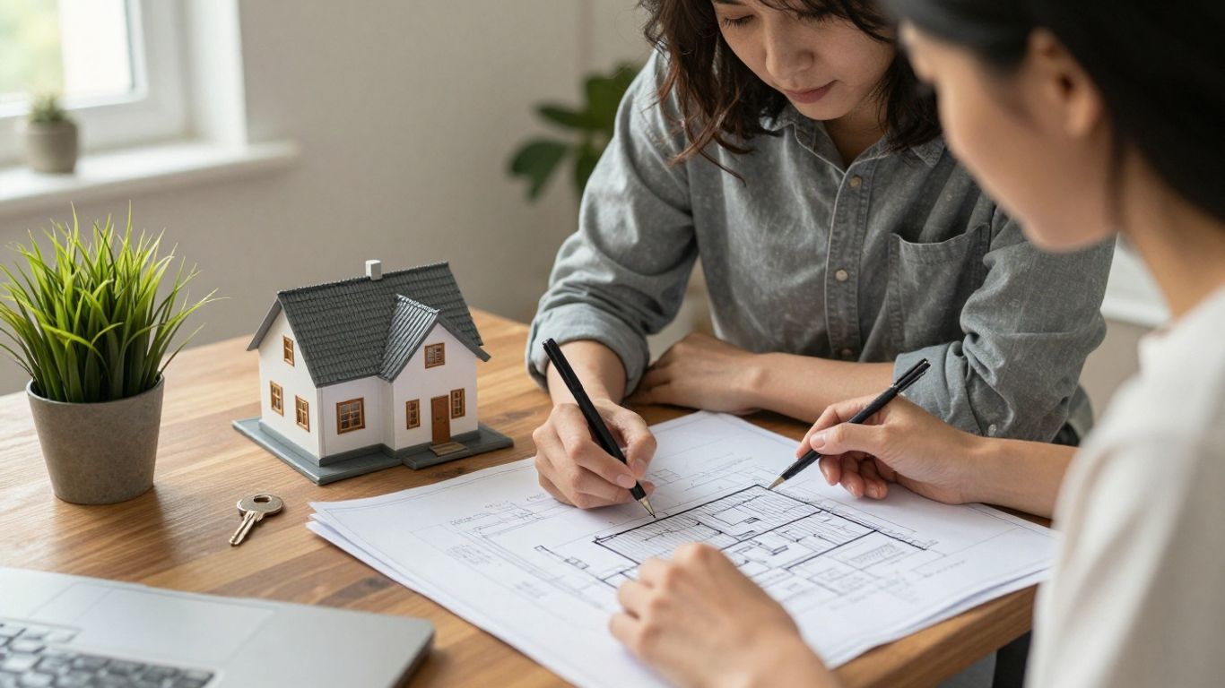 Persona calculando el precio de un seguro de hogar.