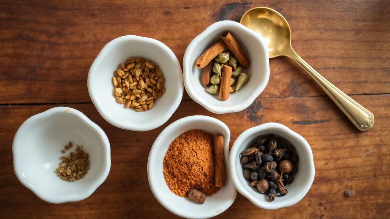 Bowls of regional garam masala spices