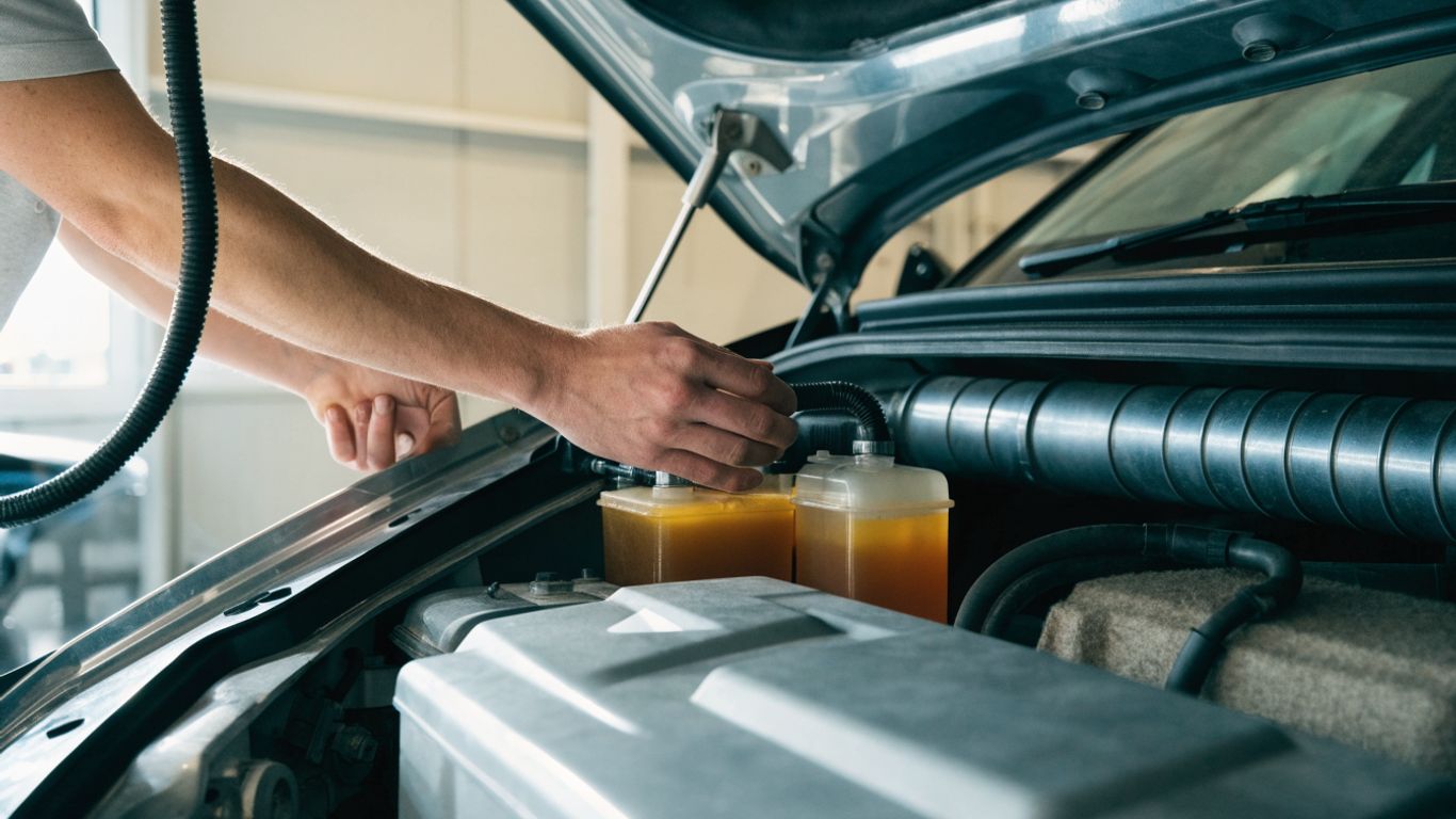 Checking vehicle fluid reservoirs safely
