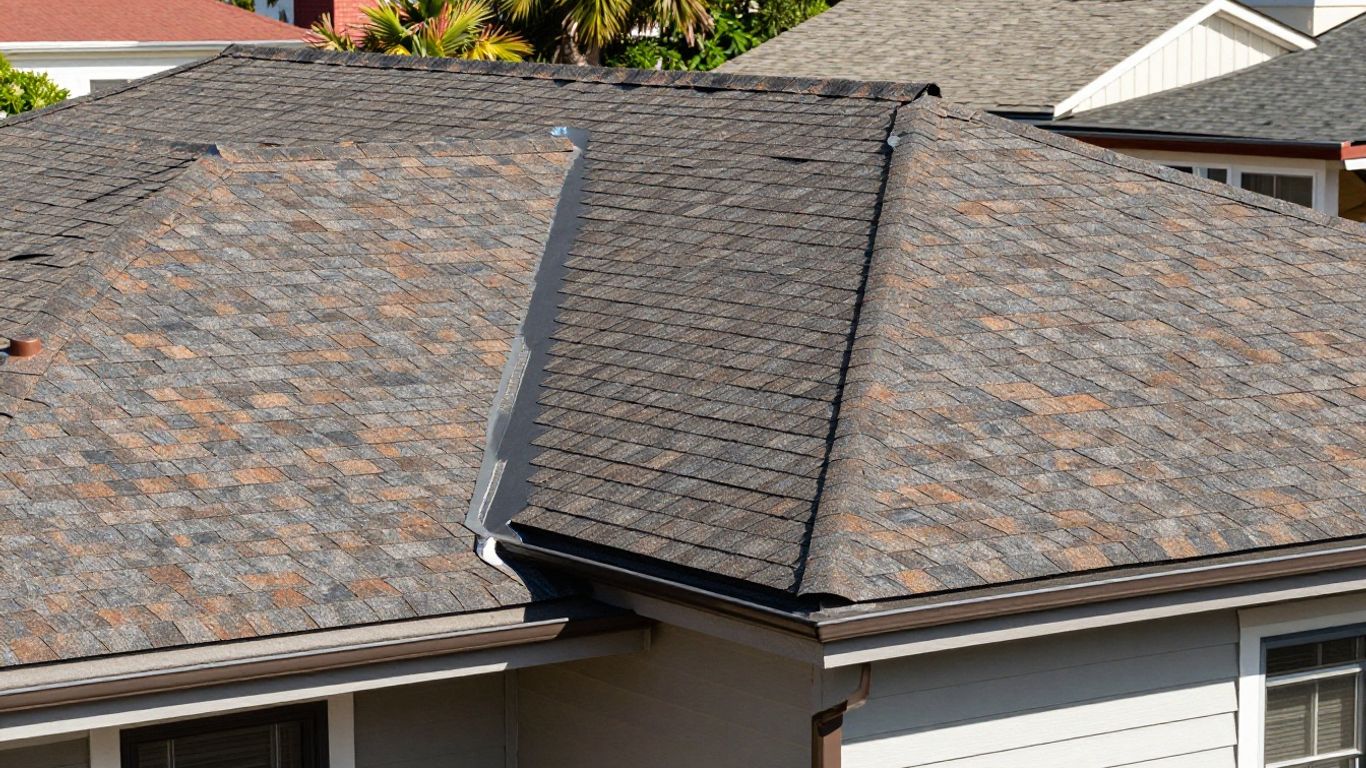 Georgetown home roof with different materials and textures.