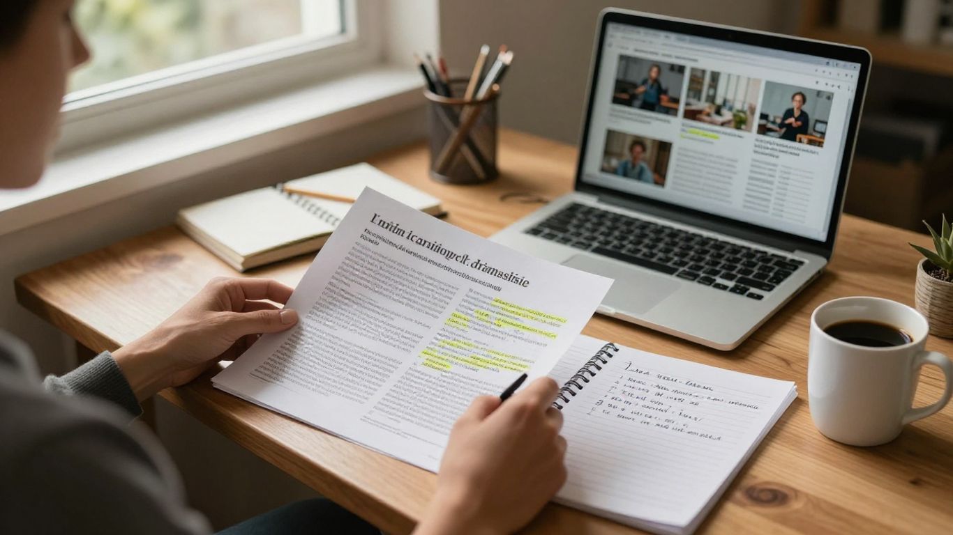 Editor reviewing an AI-assisted article draft