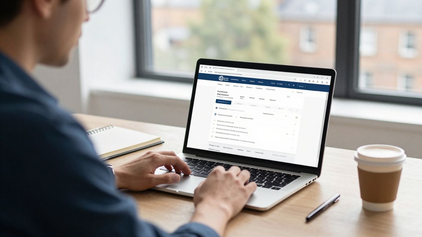 Business owner reviewing website search visibility