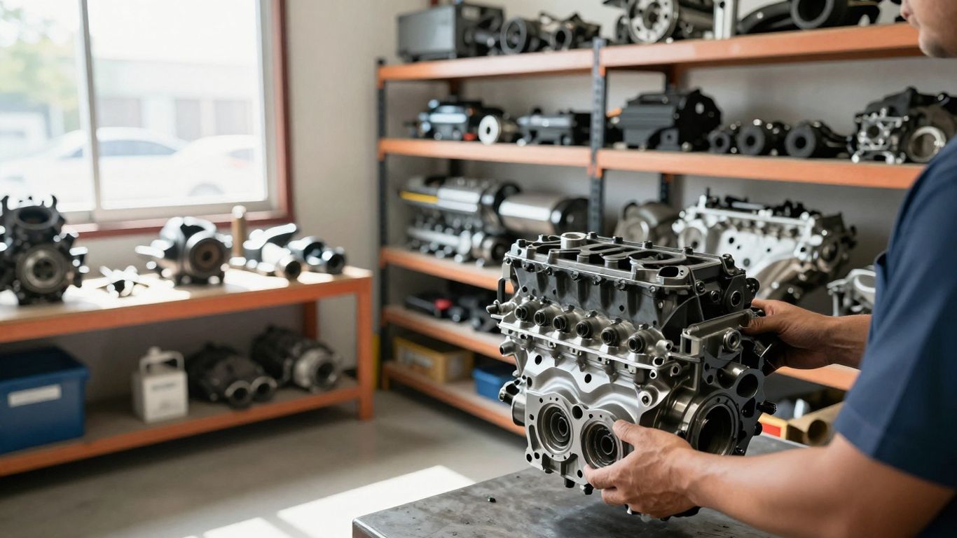 Toyota car parts in a workshop