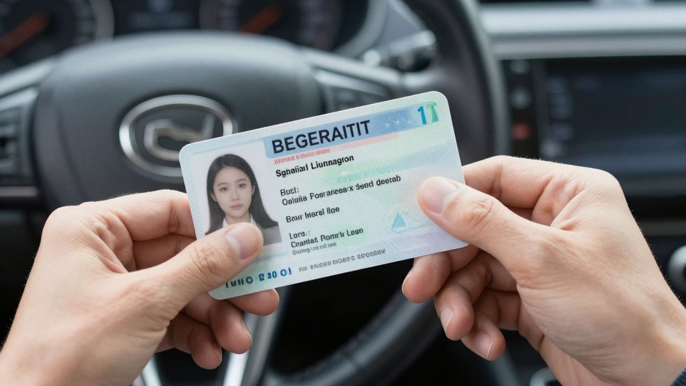 Person prüft Autopapiere und Fahrzeughistorie beim Privatkauf.