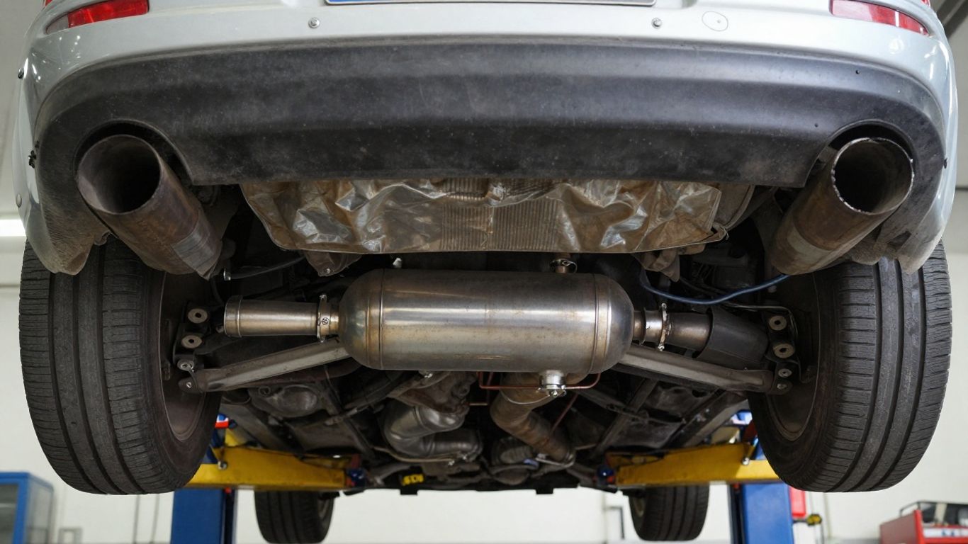Mechanic fitting replacement converter beneath MG