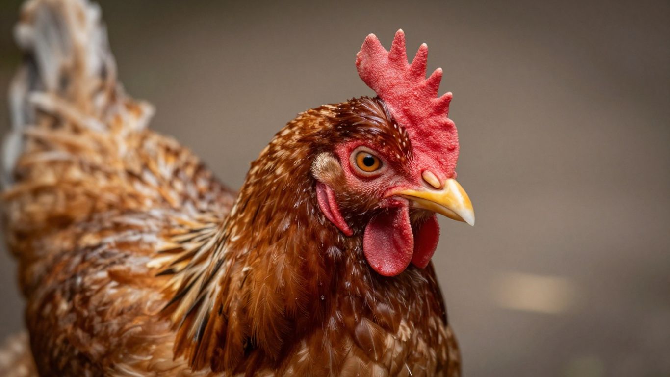 Kurczak w stresie cieplnym, z widocznymi oznakami dyskomfortu.